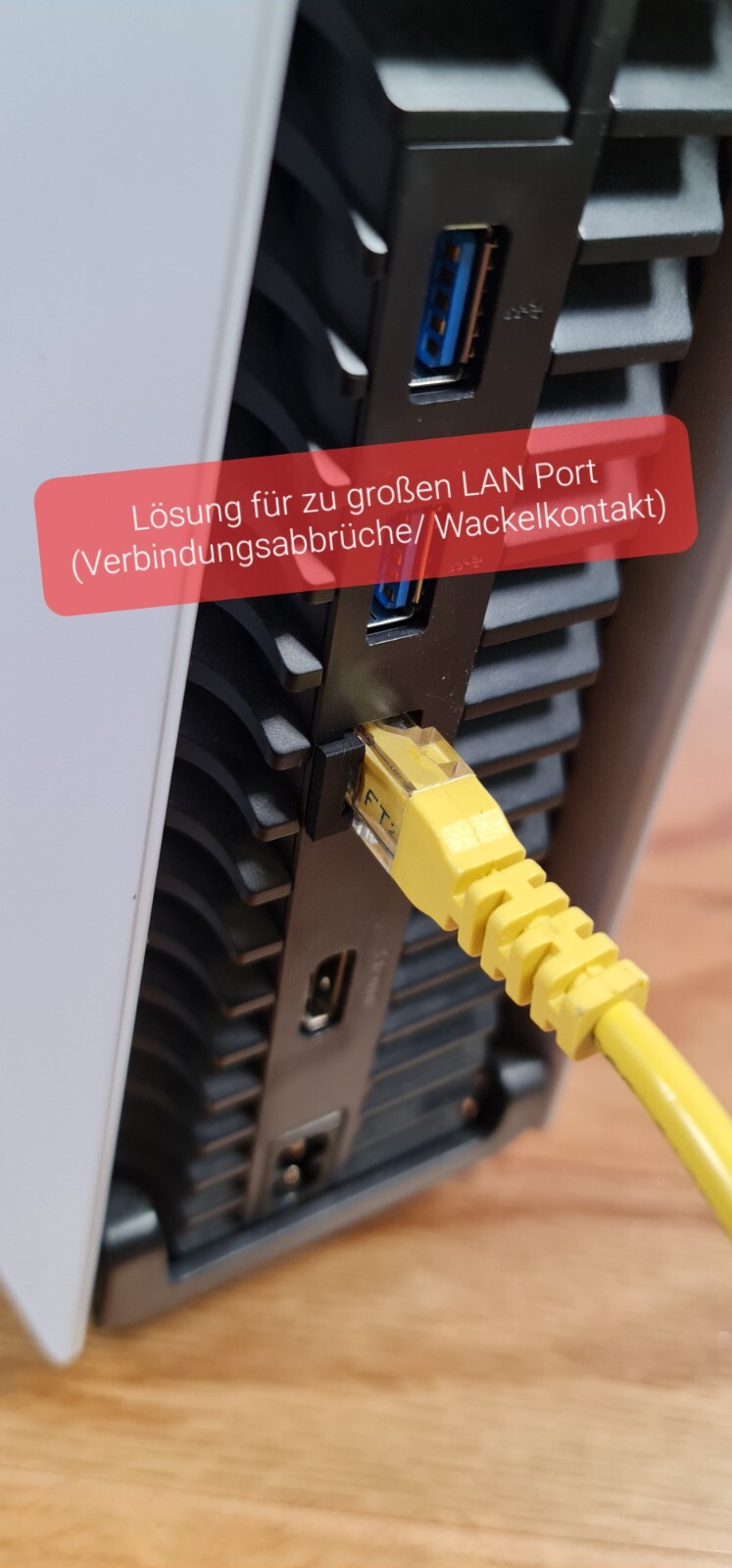 PS5 LAN port adapter for LAN cable (connection breaks/loose contact) set of 3