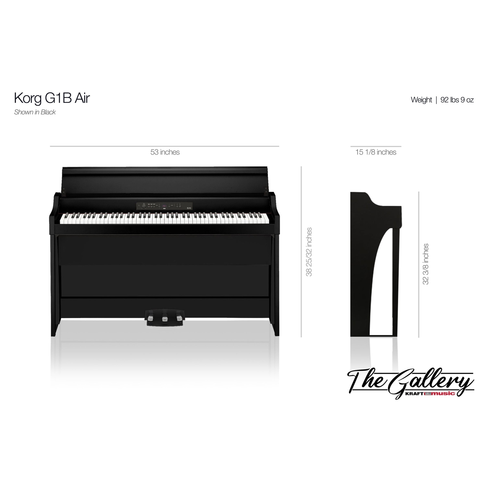 Korg G1B Air Digital Piano - Brown COMPLETE HOME BUNDLE PLUS SUB