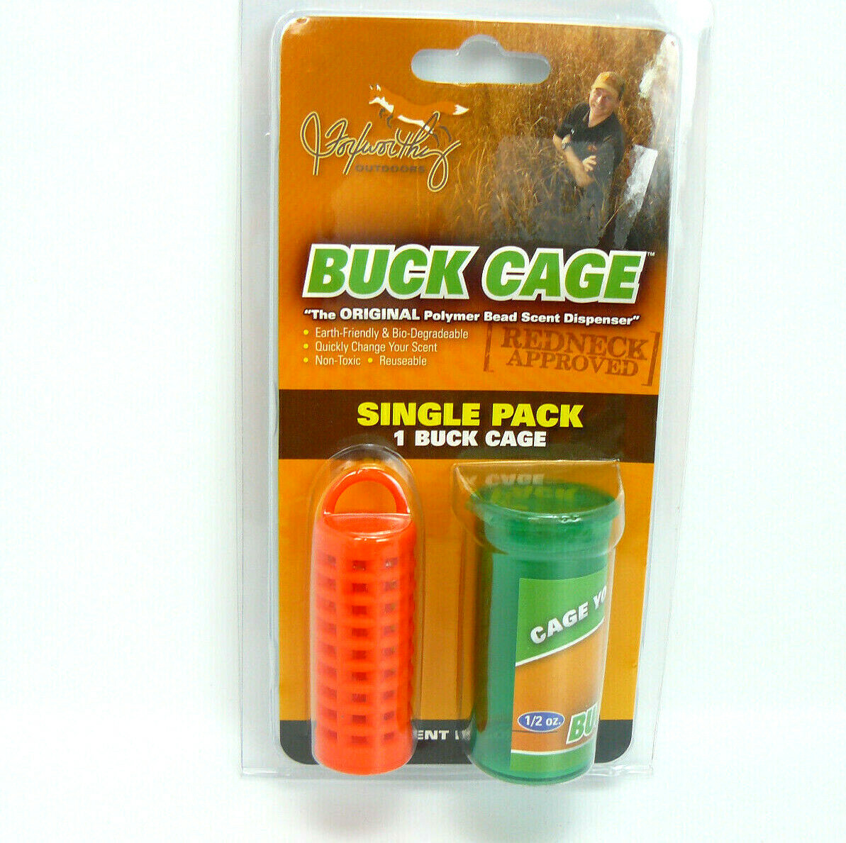 Foxworthy Outdoors Buck Cage Polymer Bead Scent Dispenser - Single Pack ORANGE