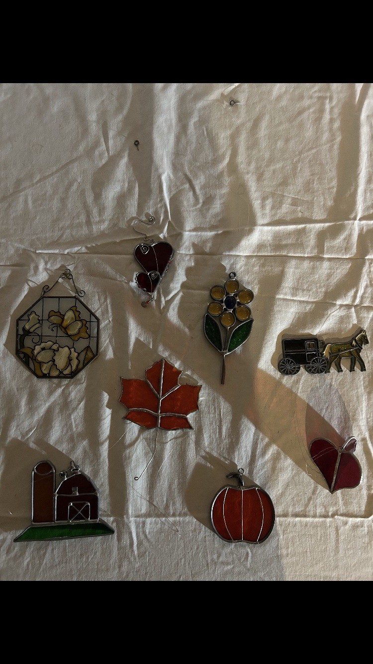Set of 8 Stained Glass Pieces