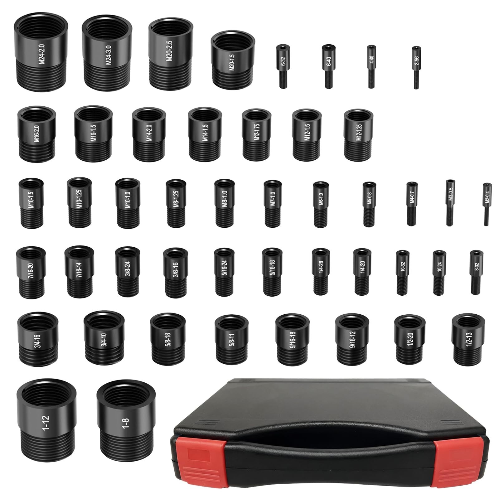 Nut and Bolt Thread Checker, 47 PCS Nut and Bolt Gauges Individually Housed i...