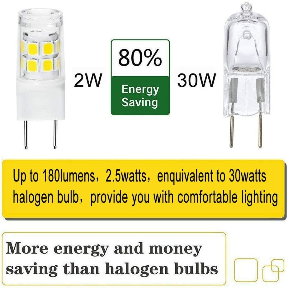 G8 Base Halogen LED Replacement Bulb for Under-Cabinet Accent Desk Lamp Lighting