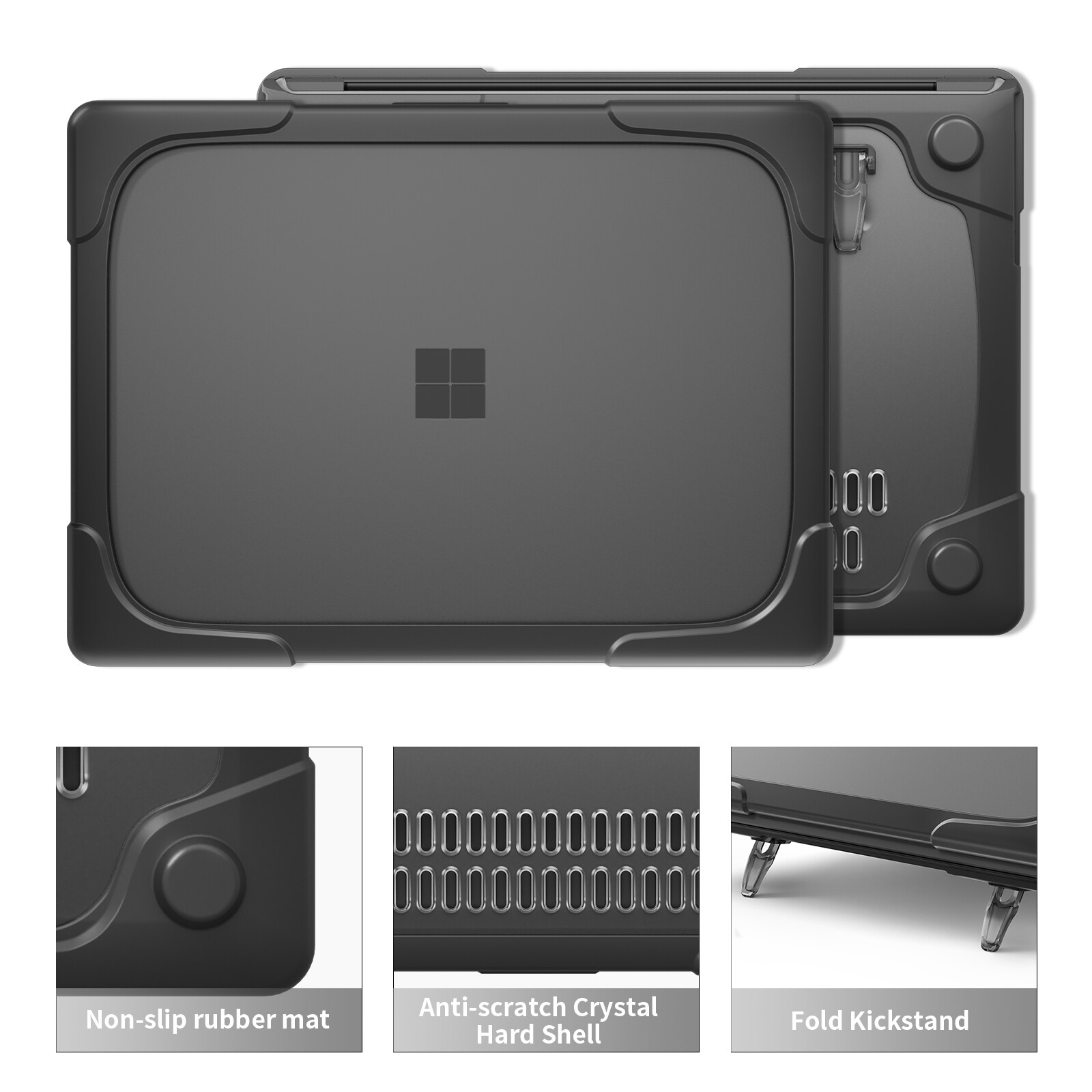 Shockproof Hard Shell Kickstand Case Cover for Microsoft Laptop 7 13.8" (2024)