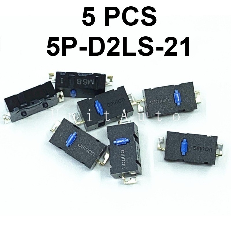 5PCS Omron D2LS-21 Blue Dot 2Pin SMD Mouse Micro Switch Side Button Replacement