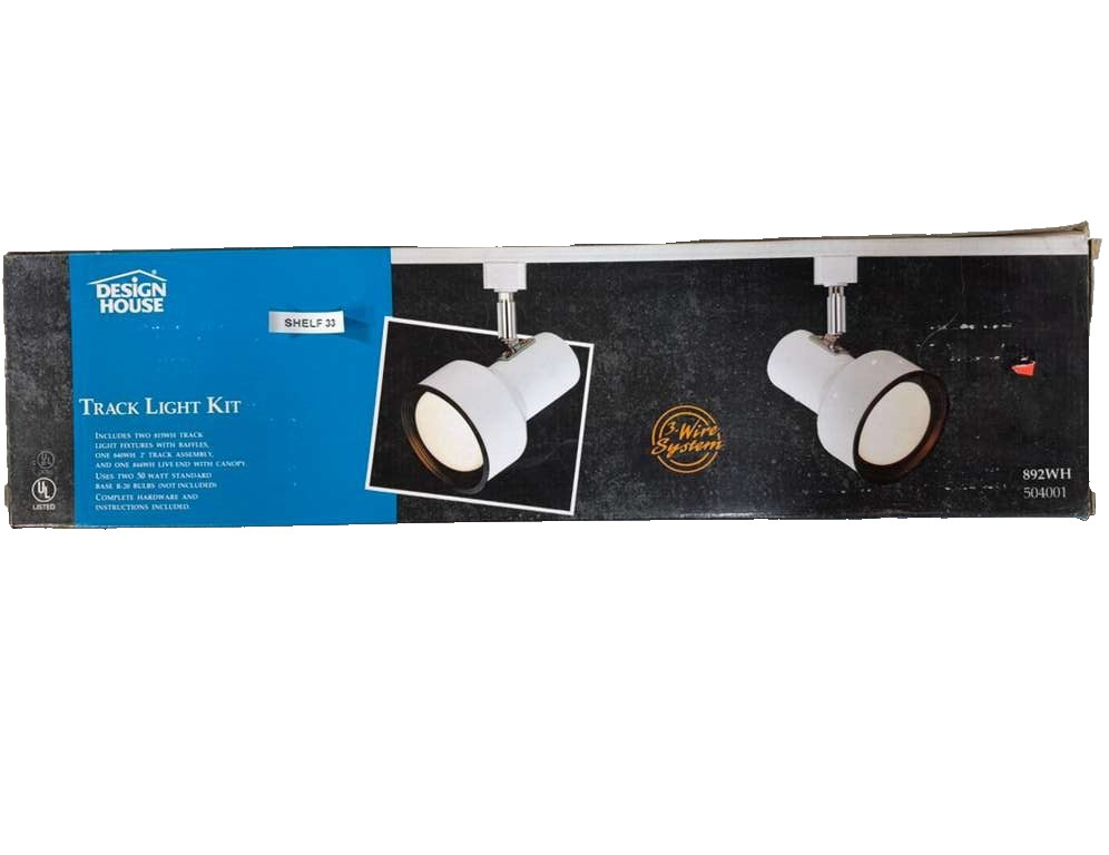LOT OF 4 Design House 504001 Track Light Kit 892WH, NEW OLD STOCK!