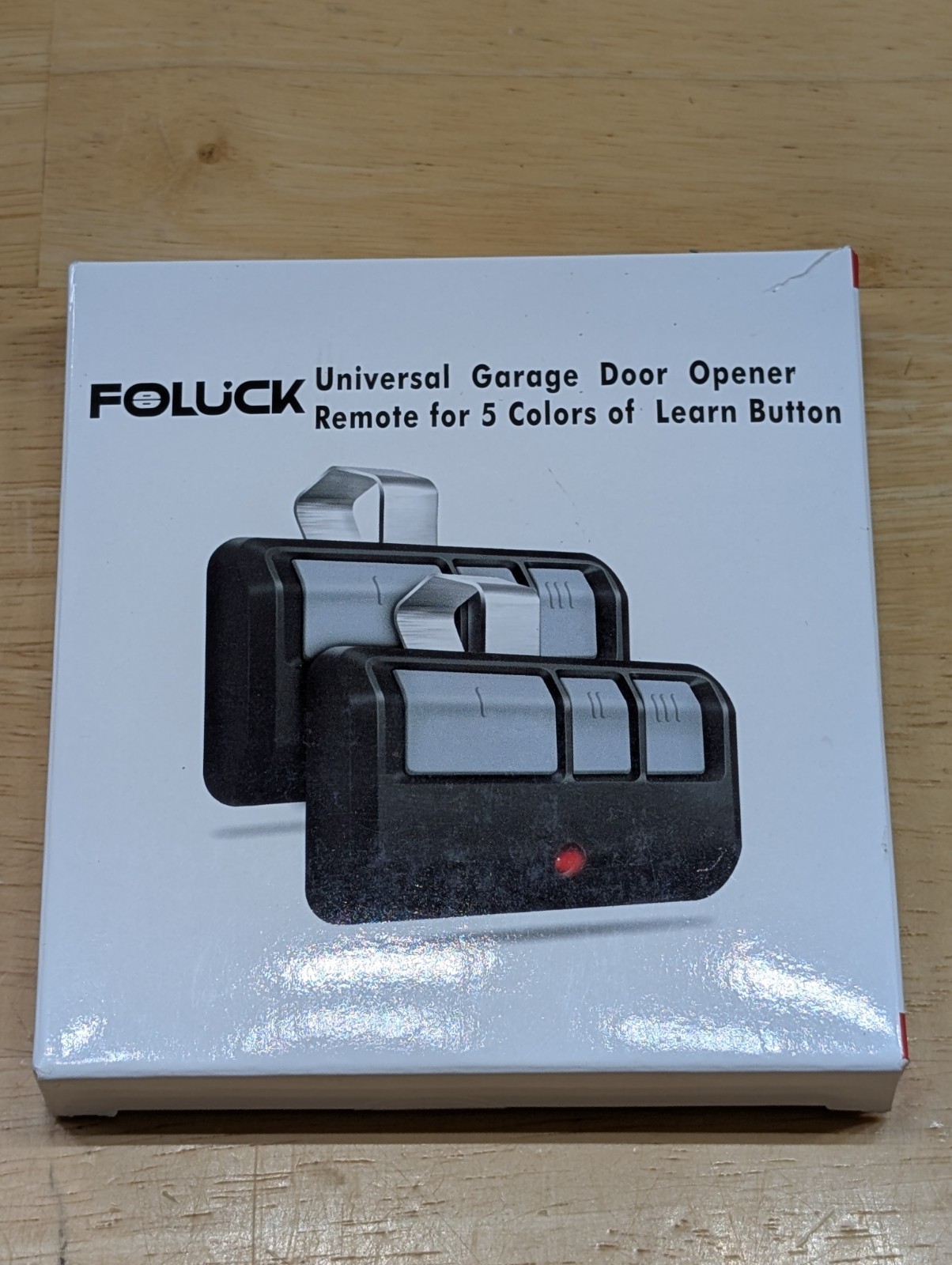 FOLUCK Universal Garage Door Opener Remote For 5 Colors Of Learn Button