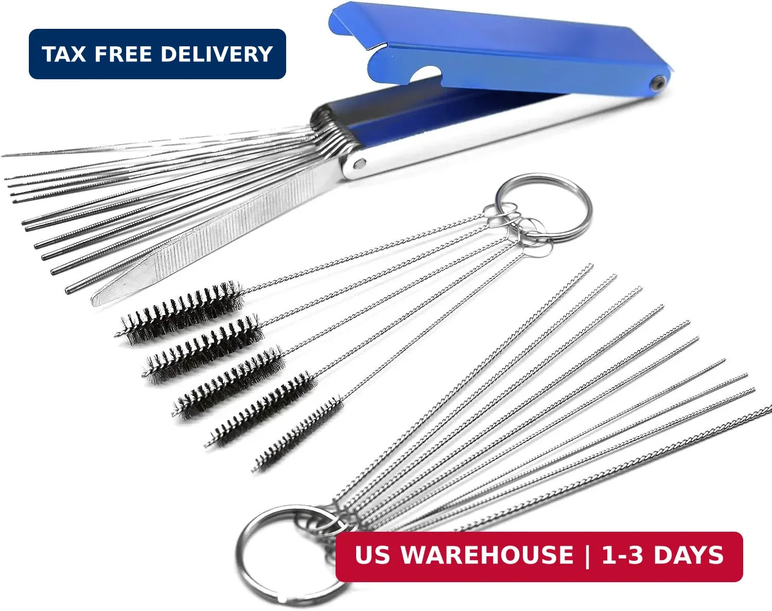 Carburetors Carbon Dirt Jet Remove Cleaning Tool Kit, 13 Wires Set + 10 Cleaning