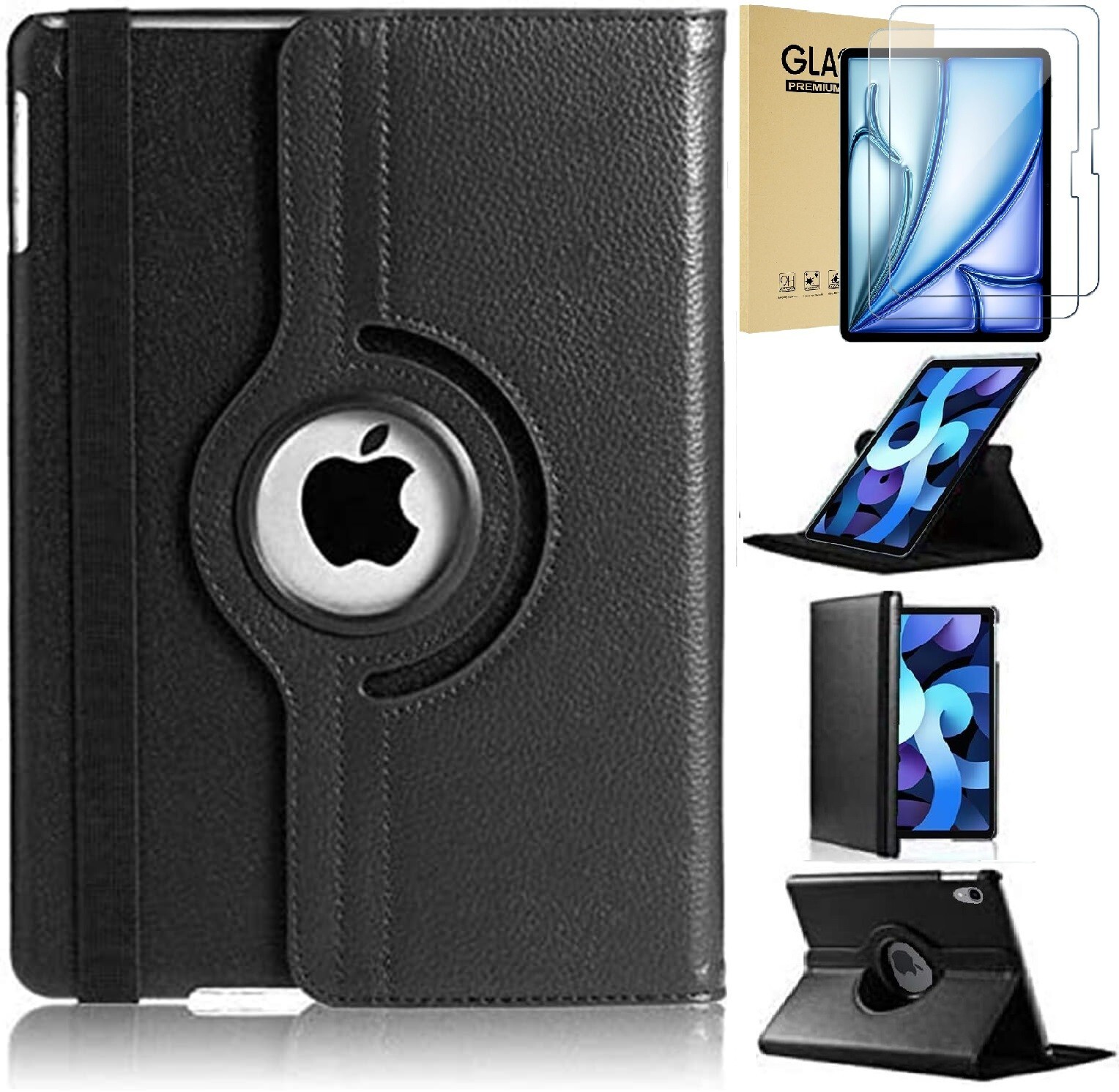 Case For iPad Air iPad Pro 11" 12.9" 13" 10.9" Cover Rotating Stand Shockproof