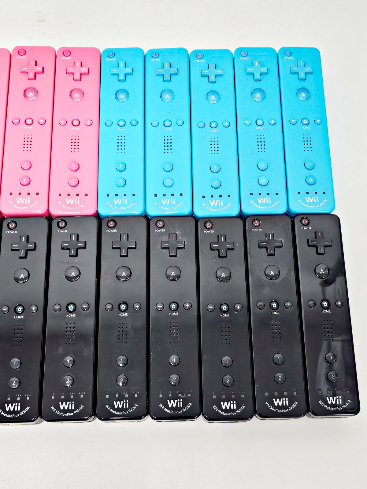 Nintendo Wii Controller Motion Plus Lot Colour Blue Black Pink 20pc