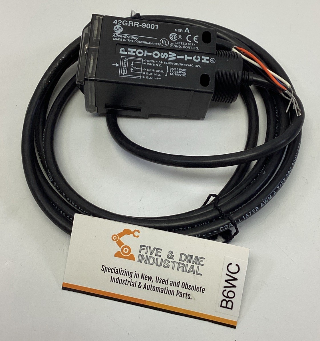 Allen Bradley 42GRR-9001 Photoelectric Sensor / Switch 10-55VDC, 2M Cable