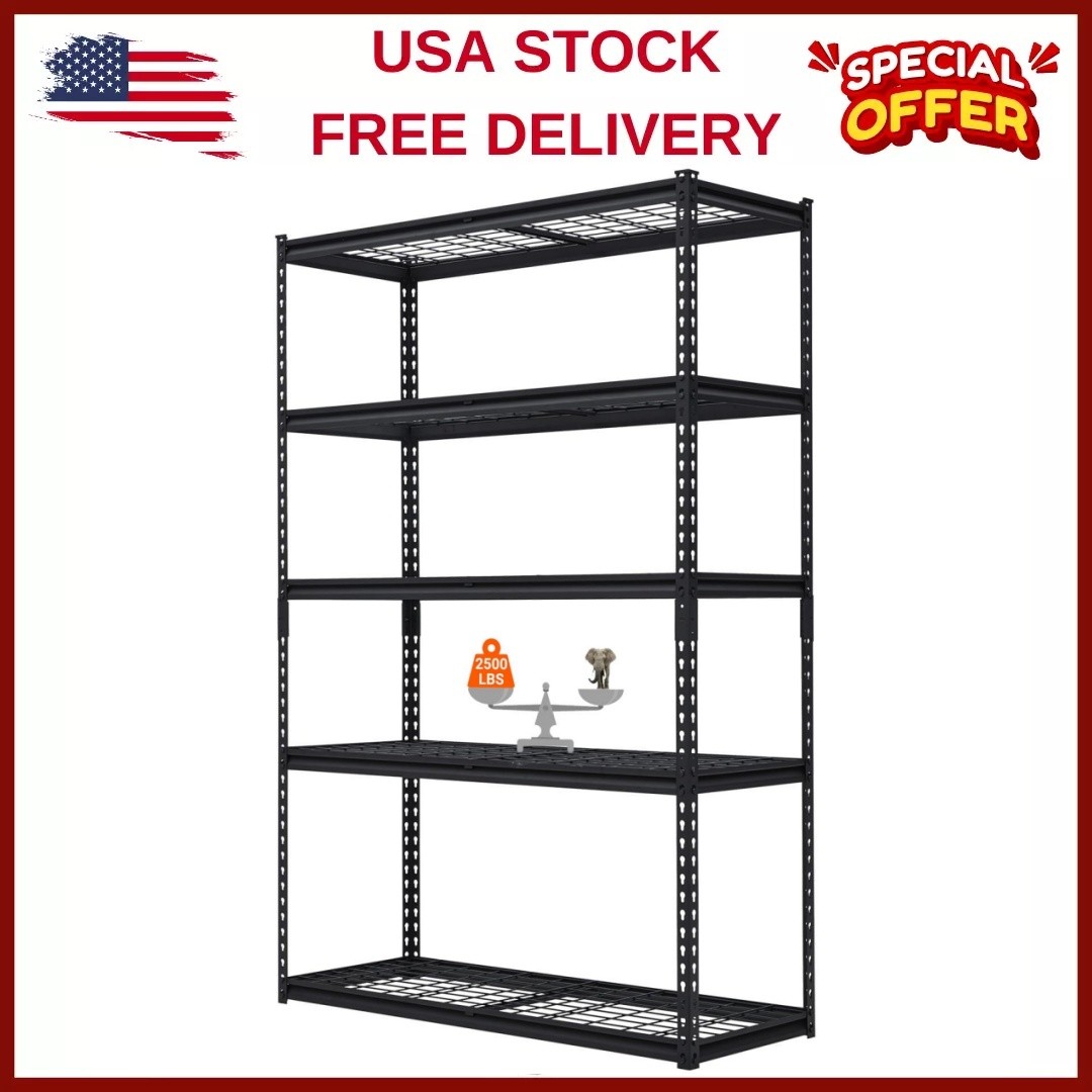 5-Tier Heavy Duty Garage Shelving Units Adjustable Storage Shelves 60x24 x78in