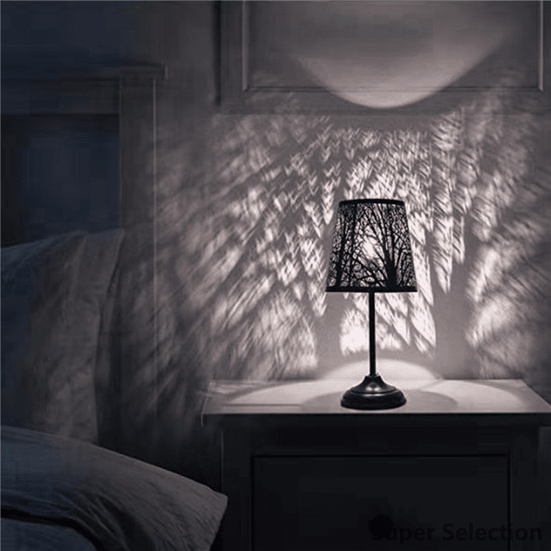 Tree Pattern Metal Lamp Shade White Barrel E27 Socket Farmhouse Home Decor
