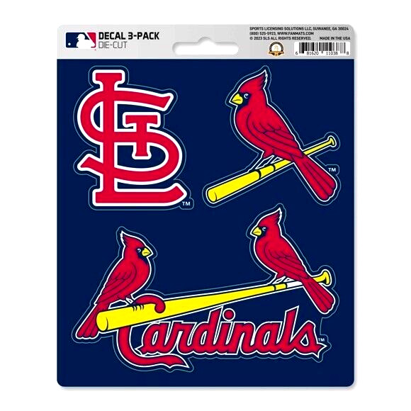 St. Louis Cardinals MLB Vinyl Die-Cut Decal Sticker Set / 3 Pack *Fanmats