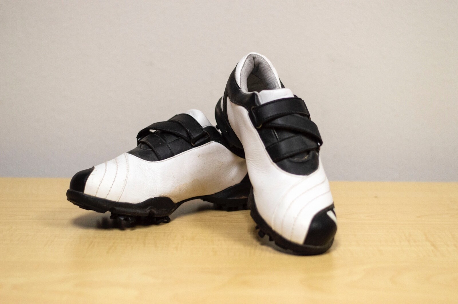 Adidas EVN-791003 Golf Shoes White / Black Leather Size US 6 Cleats Strap