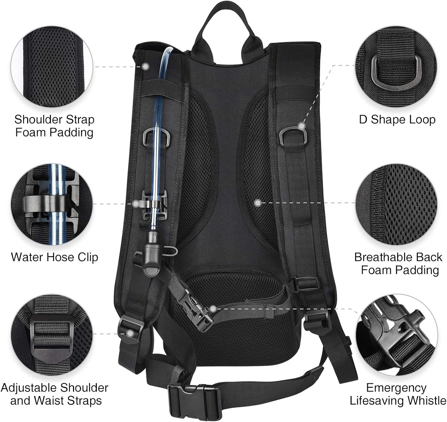 Hydration Backpack with 3L TPU Water Bladder, Tactical Molle Water Backpack NEW