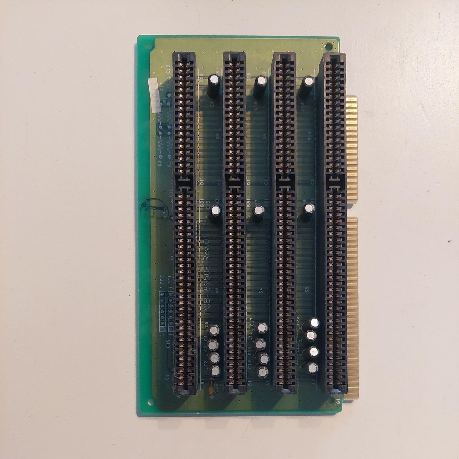 Vintage ISA bus slot extension riser card 4-slot 16-bit - Test:Working (0032)
