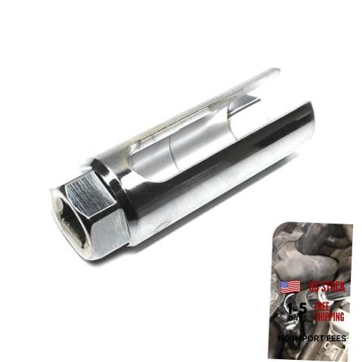 Car Oxygen Sensor Socket, 7/8" (22mm) 6-point Steel Drive Offset 1 PC Silver
