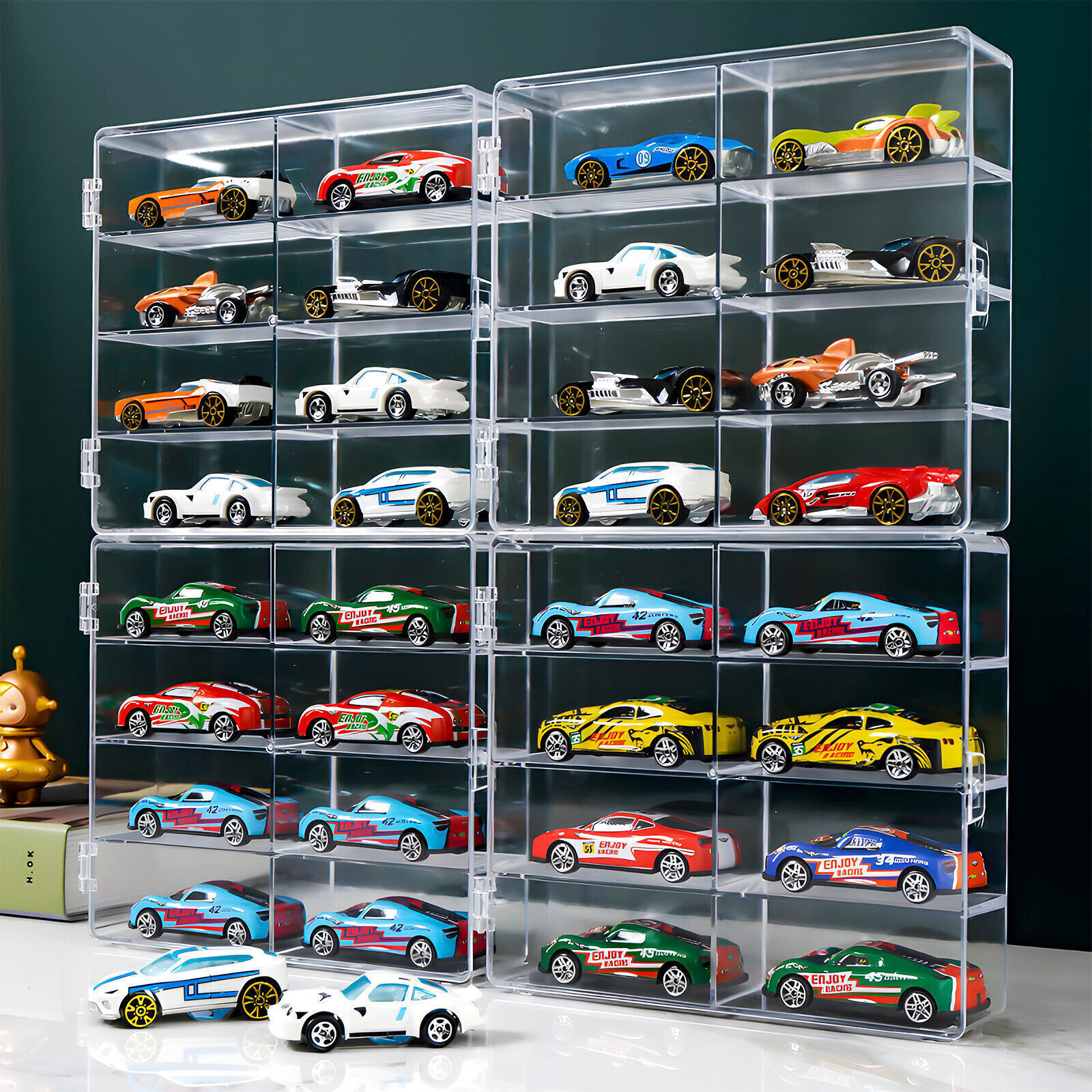 Hot Wheels 1/64 Scale Model Car Display Case Dustproof Diecast Toy Cars Stand