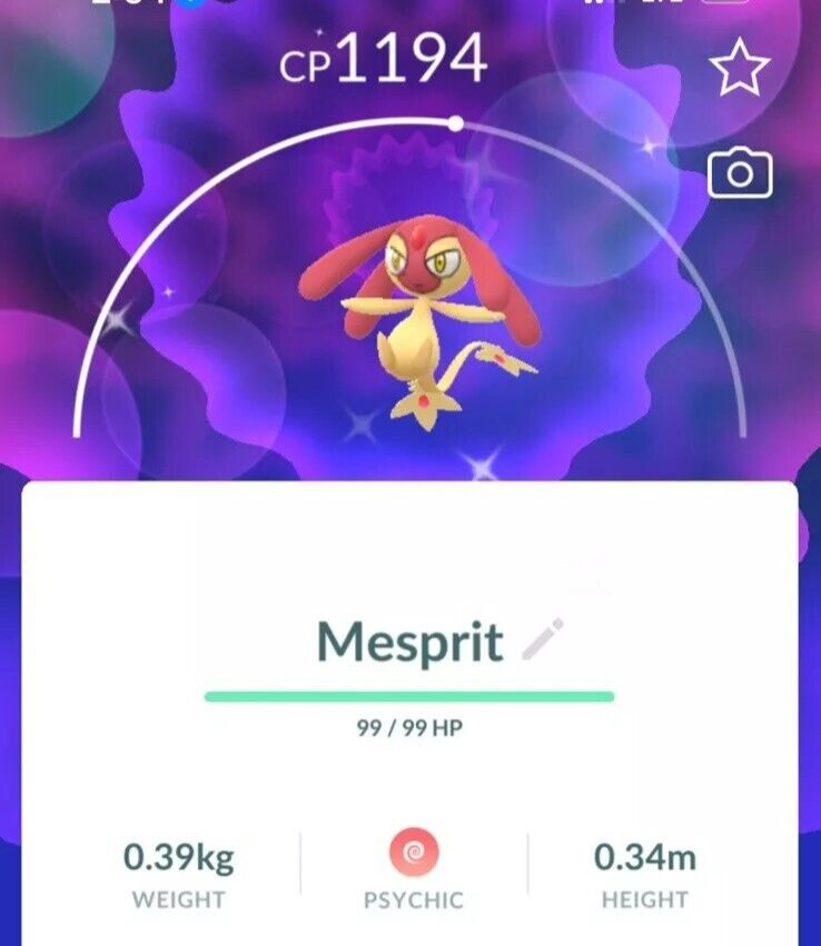 - Shiny Mesprit -  P T C - 80k stardust  - Description