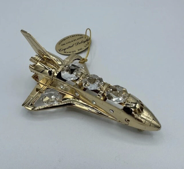 New Space Shuttle Decor by Mascot Austrian Crystal Delight 24K Gold Plated
