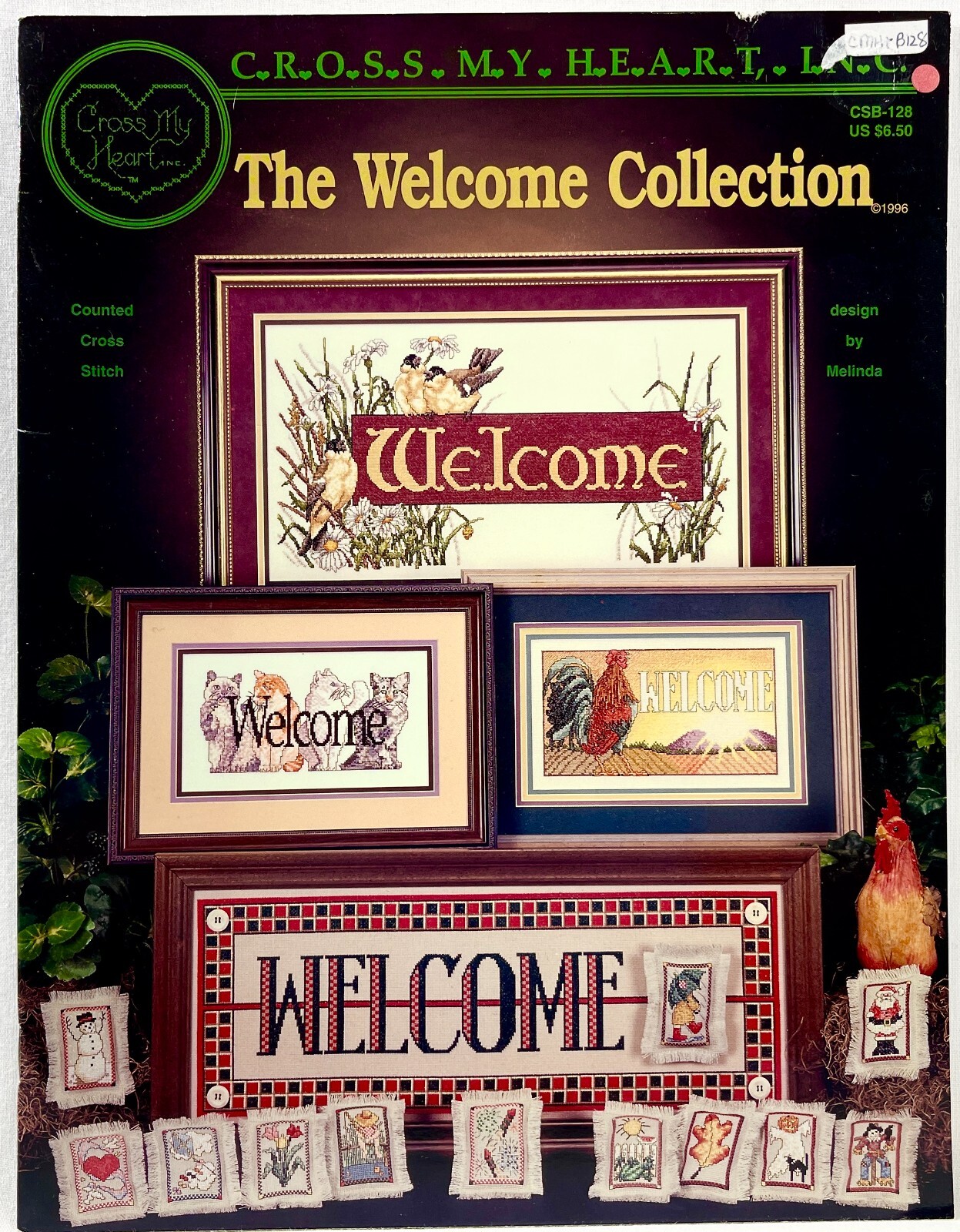 1996 Cross My Heart Welcome Collection CSB128 Cross Stitch Pattern Book 13921