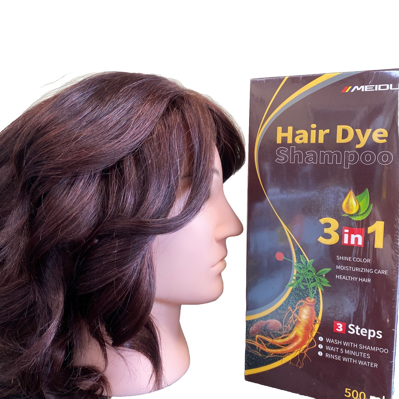 Meidu hair dye 3 in 1 Hair Dye  Shampoo Dark Wine Red US SELLER EXP: 2028