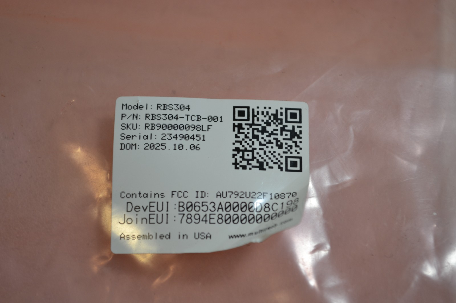 Multitech Model: RBS304 Reveal Wireless Push Button Sensor