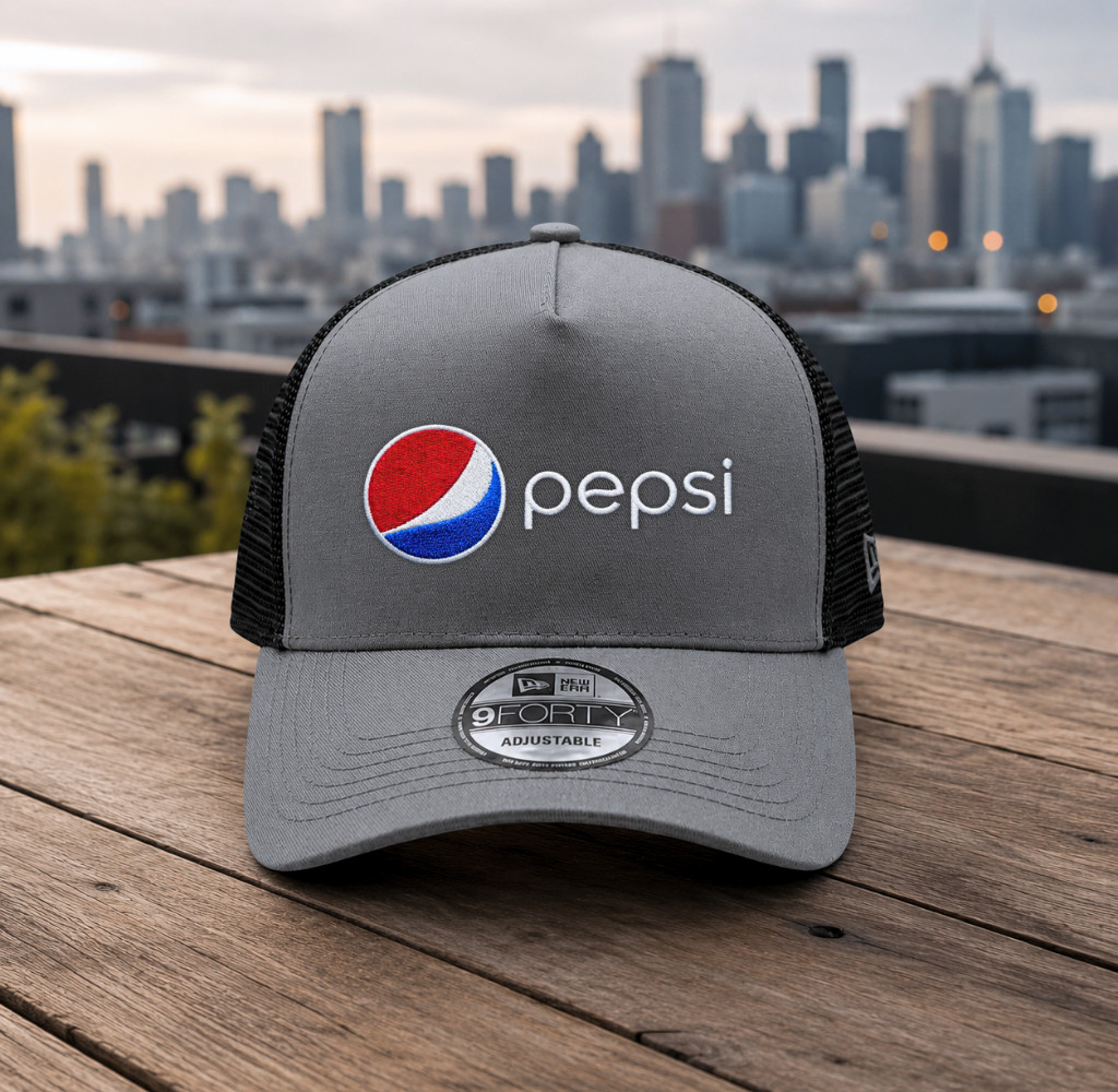 Pepsi Embroidered Trucker Hat Retro Snapback Mesh Cap