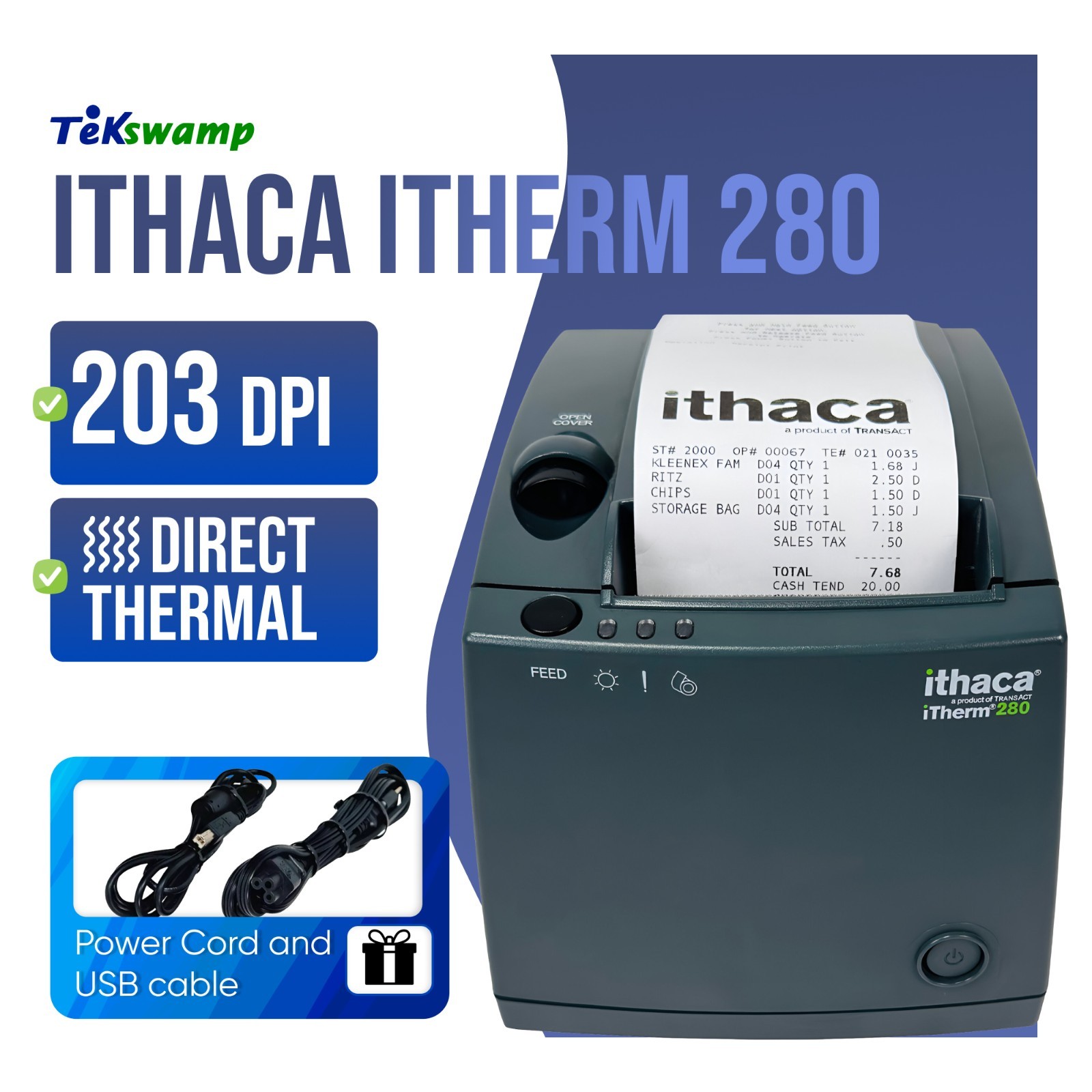 TransAct Ithaca iTherm 280 Thermal POS Receipt Printer Similar to Epson Tm-T88V