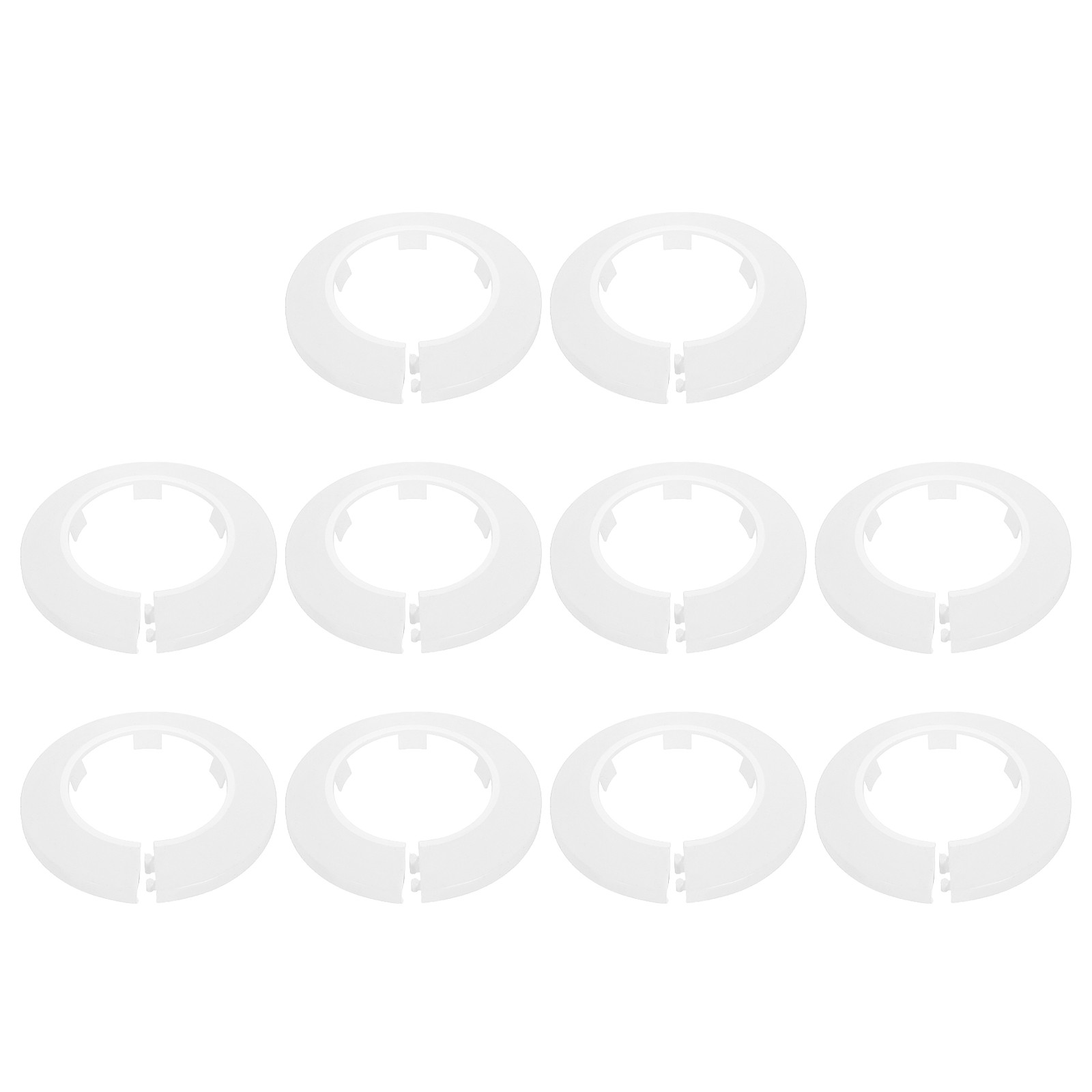 10pcs Flange Pipe Cover Decoration 1.97" Clip-on Wall Hole Cover, White