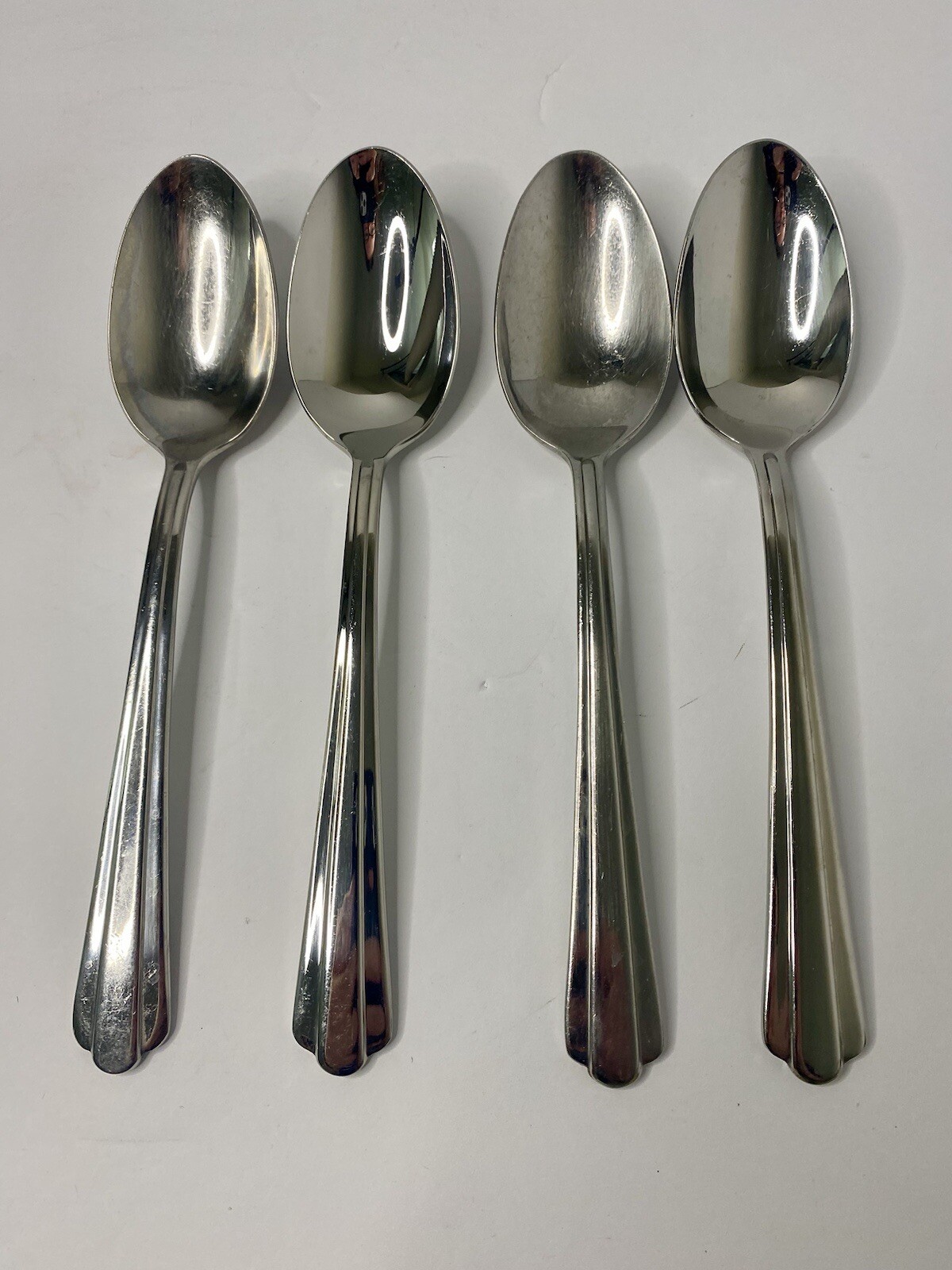 Hampton Silversmiths CENTRAL 8" Oval Place Soup Spoons 18/10 Stainless Lot 4 #2