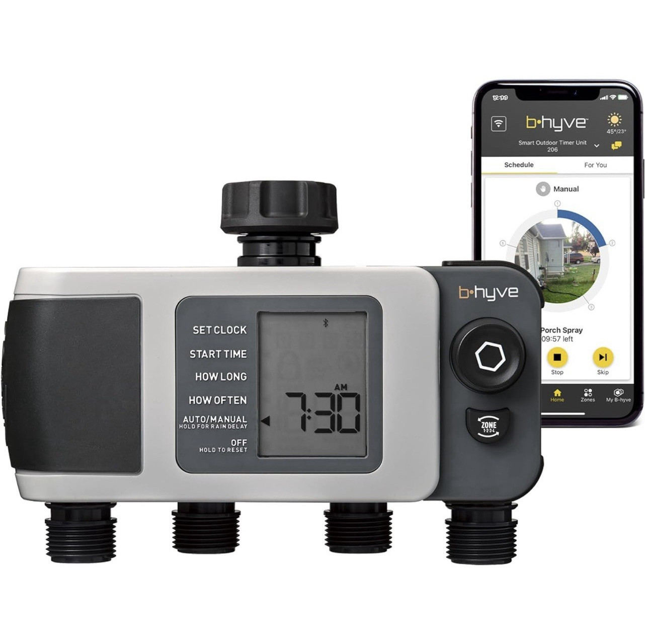 Orbit B-hyve 4-Zone Smart Outdoor Hose Timer App Control Wi-Fi Weatherproof