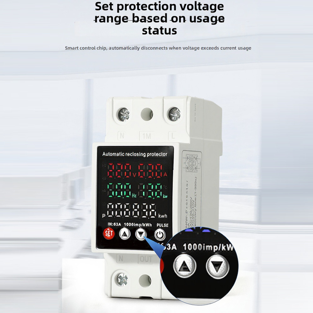 Voltage Safety Meter with AC80 300V Operating Range and 63A Load Capacity