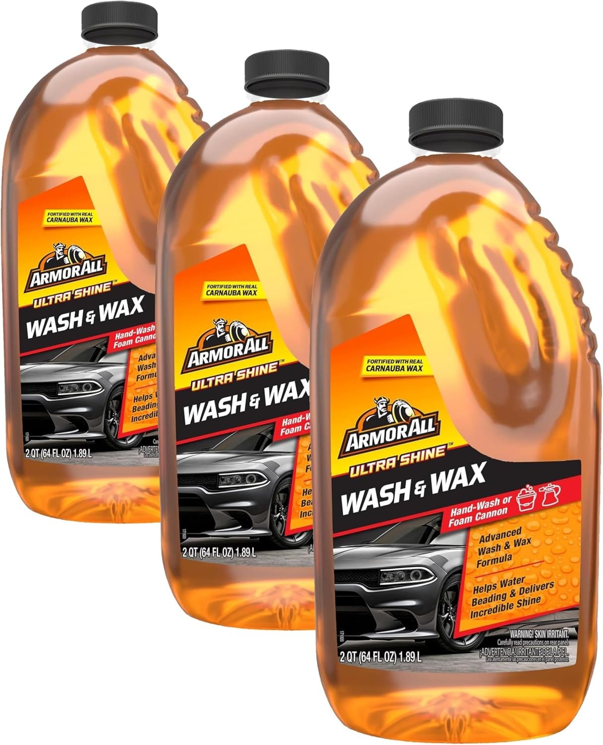 Armor All Ultra Shine Car Wash Wax 64oz 3 Pack Auto Cleaner