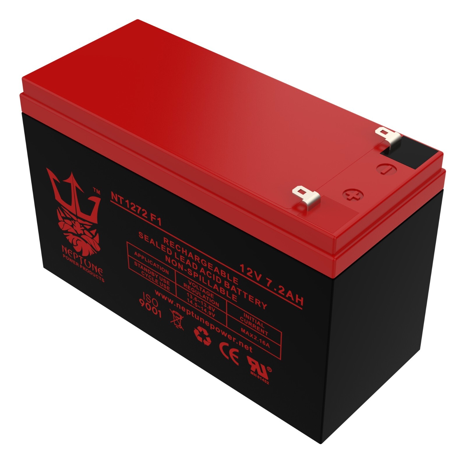 Neptune 12V 7.2AH F1 SLA Battery Replacement for Powersonic PS-1270F1 - 2 Pack