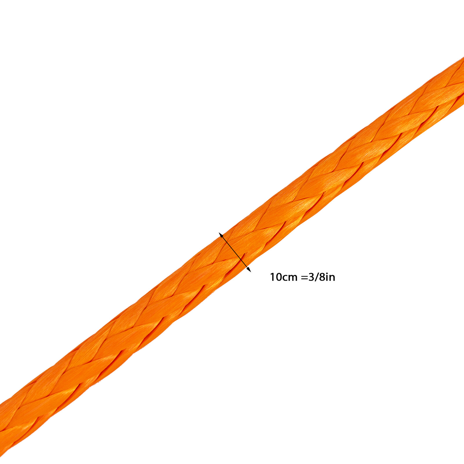 3/8" 100 FT Synthetic Winch Rope Winch Line Cable Rope with Winch Hook Fairleads