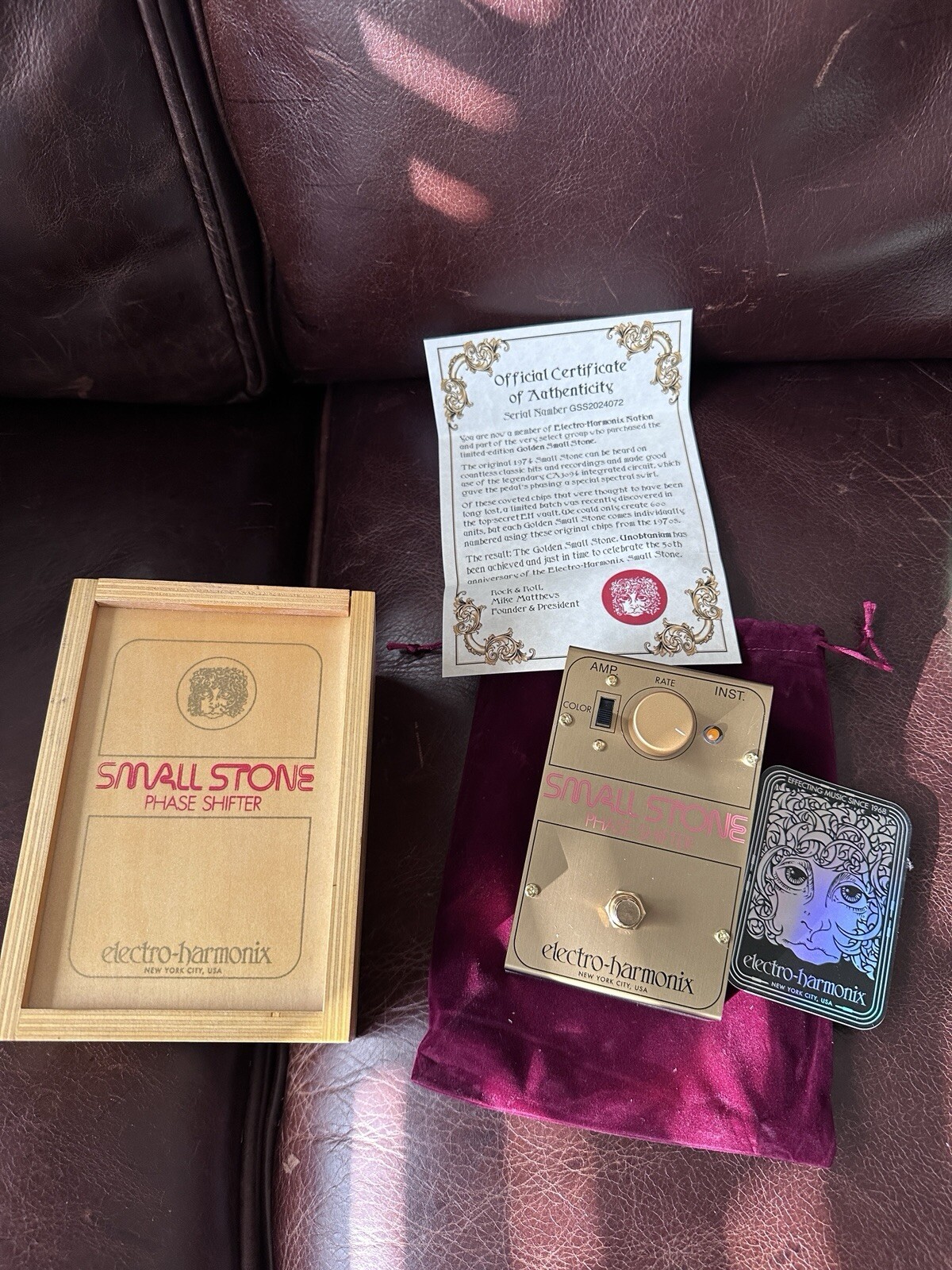 Electro Harmonix Golden Small Stone Phase Shifter Pedal Anniversary Edition