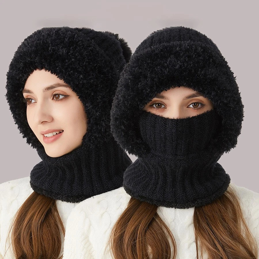 3 in 1 Beanie Hat for Women,Cozy Head Beanie,Winter Hat,Soft Fleece Lined Beanie