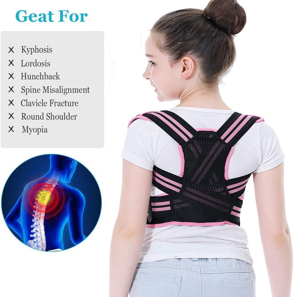 Adjustable Posture Corrector for Kids & Teens - Upper Back Brace for Slouching,