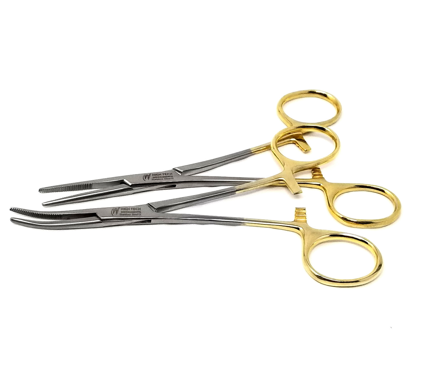 2 Kelly Hemostat Forceps 5.5" STR + CRV Surgical Dental Instruments German Grade