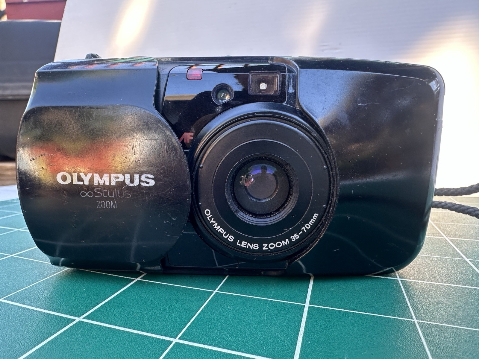 Olympus Stylus Zoom 35mm Film Camera Black Working