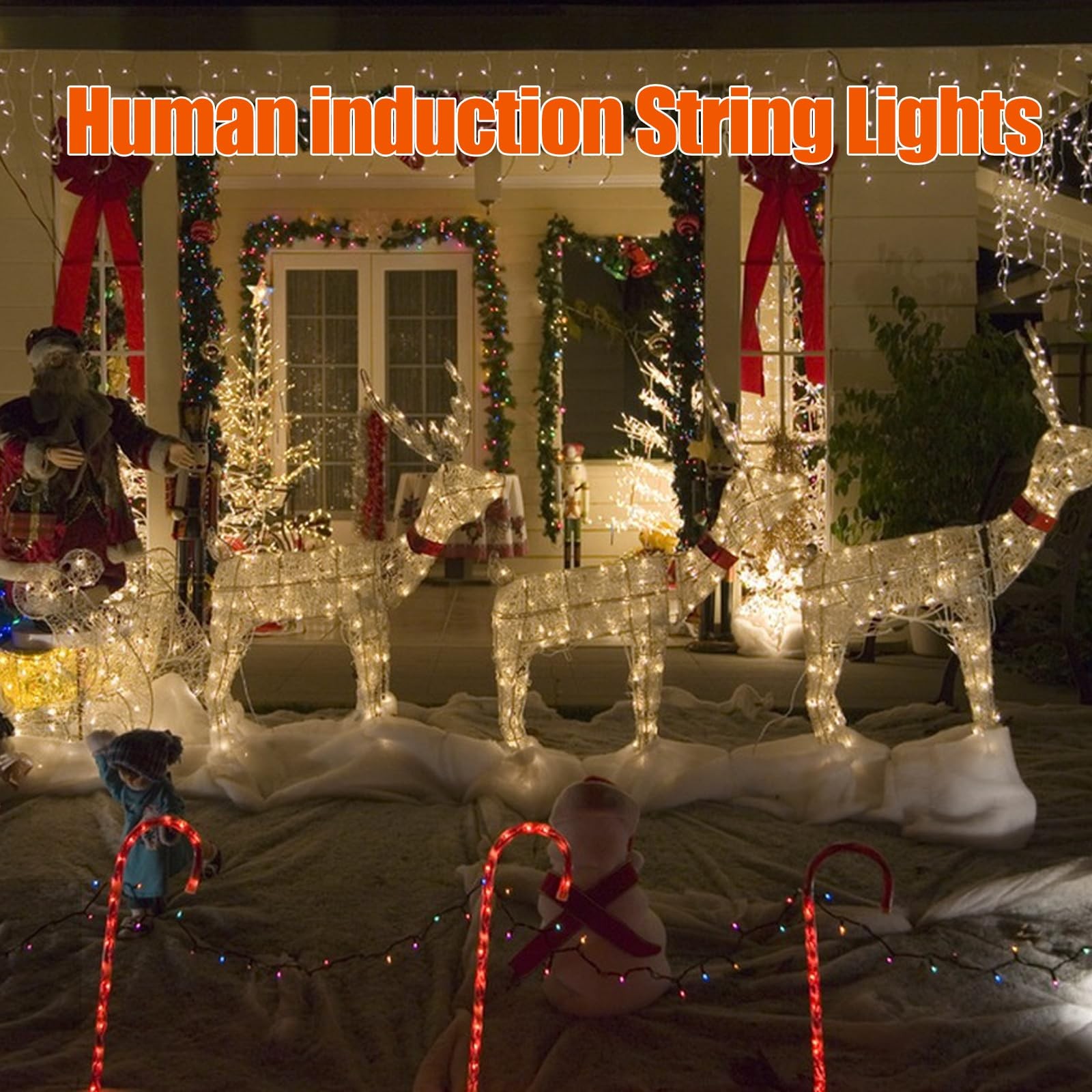 Dreicht Music Motion Sensor Color Changing Christmas String Multicolor