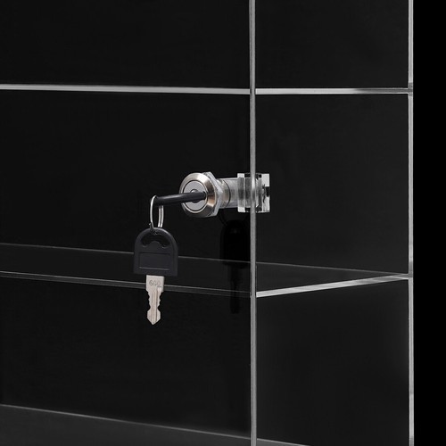 Acrylic Display Case Countertop Clear Box Dustproof Shelves Showcase W/ Lock USA