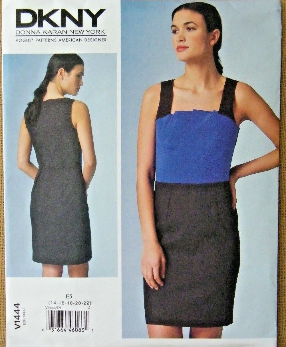VOGUE PATTERN 1444  DRESS  DESIGNER  MISSES SIZES 14 16 18 20 22  NEW UNCUT