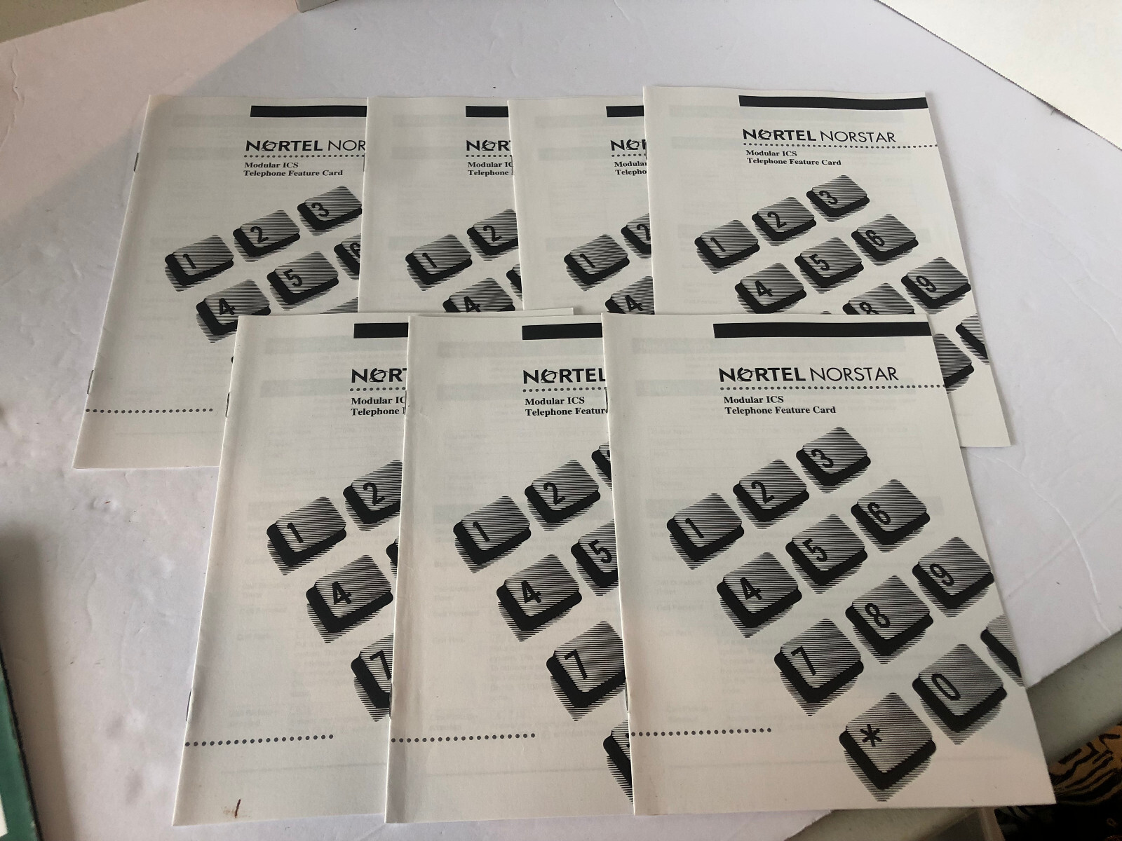 LOT of 7 Nortel Norstar Modular ICS Telephone Feature Card Manual #F6