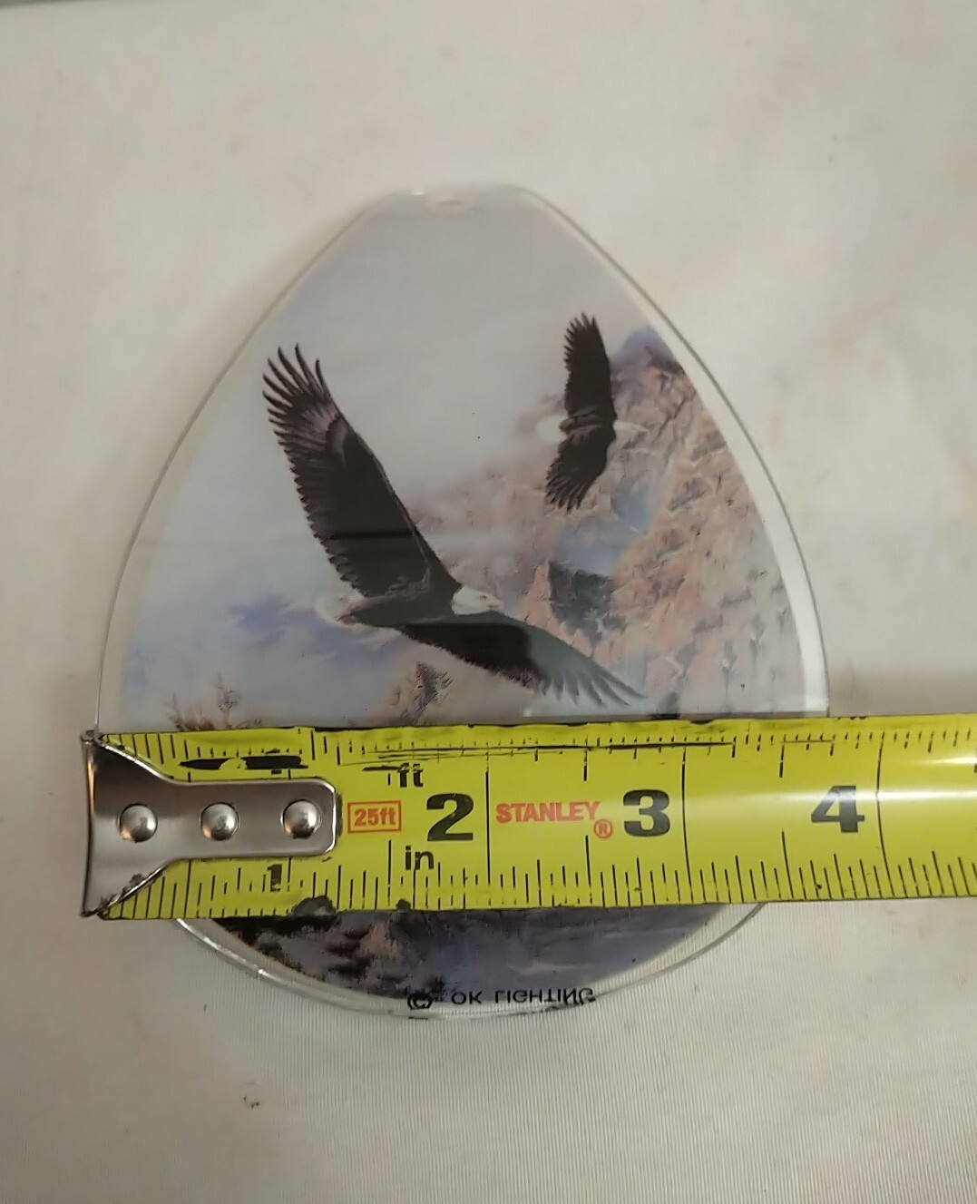 Vintage OK Lighting Touch Lamp Replacement Glass Panels Flying Eagles