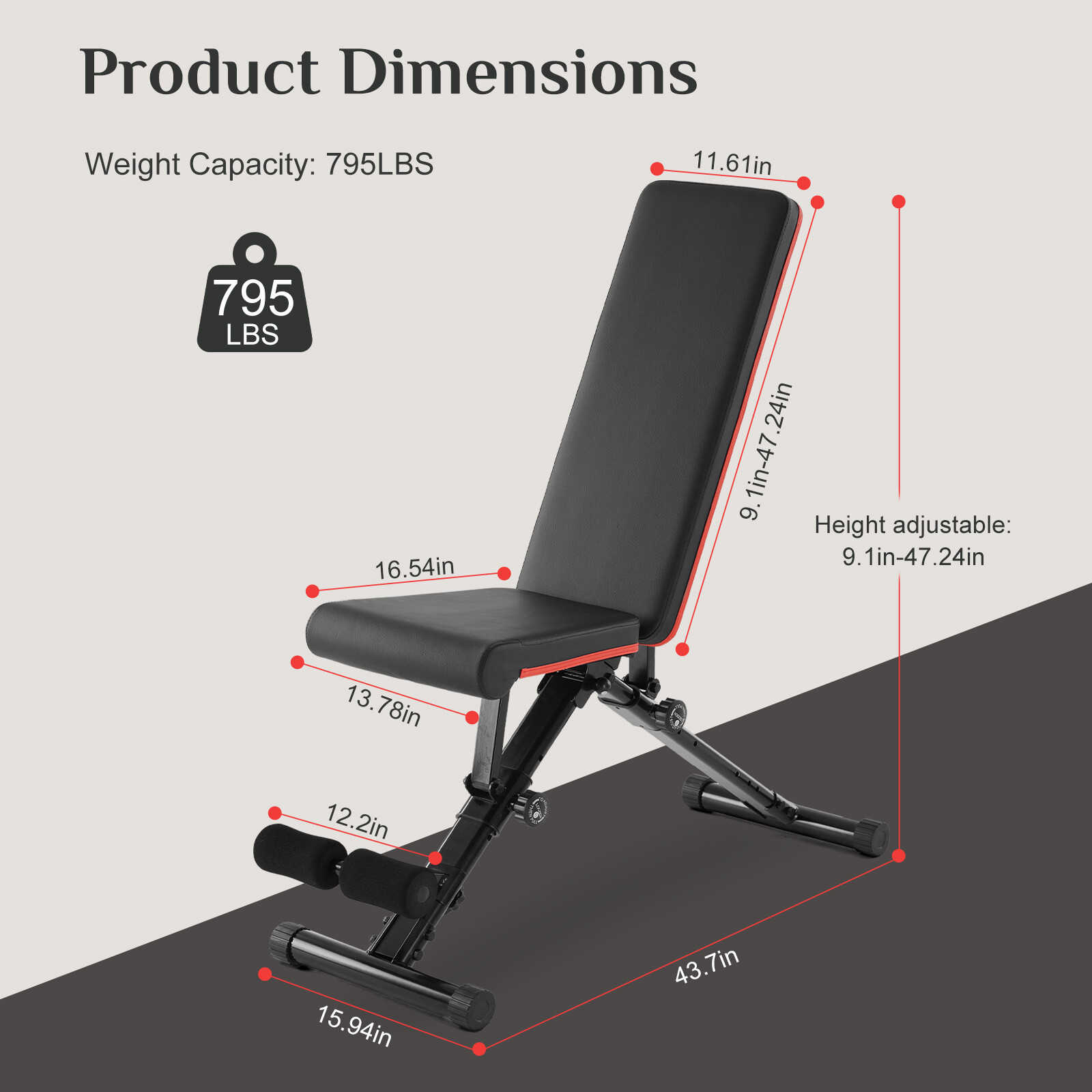 Compact and Versatile Folding Exercise Bench Perfect for Home Gyms