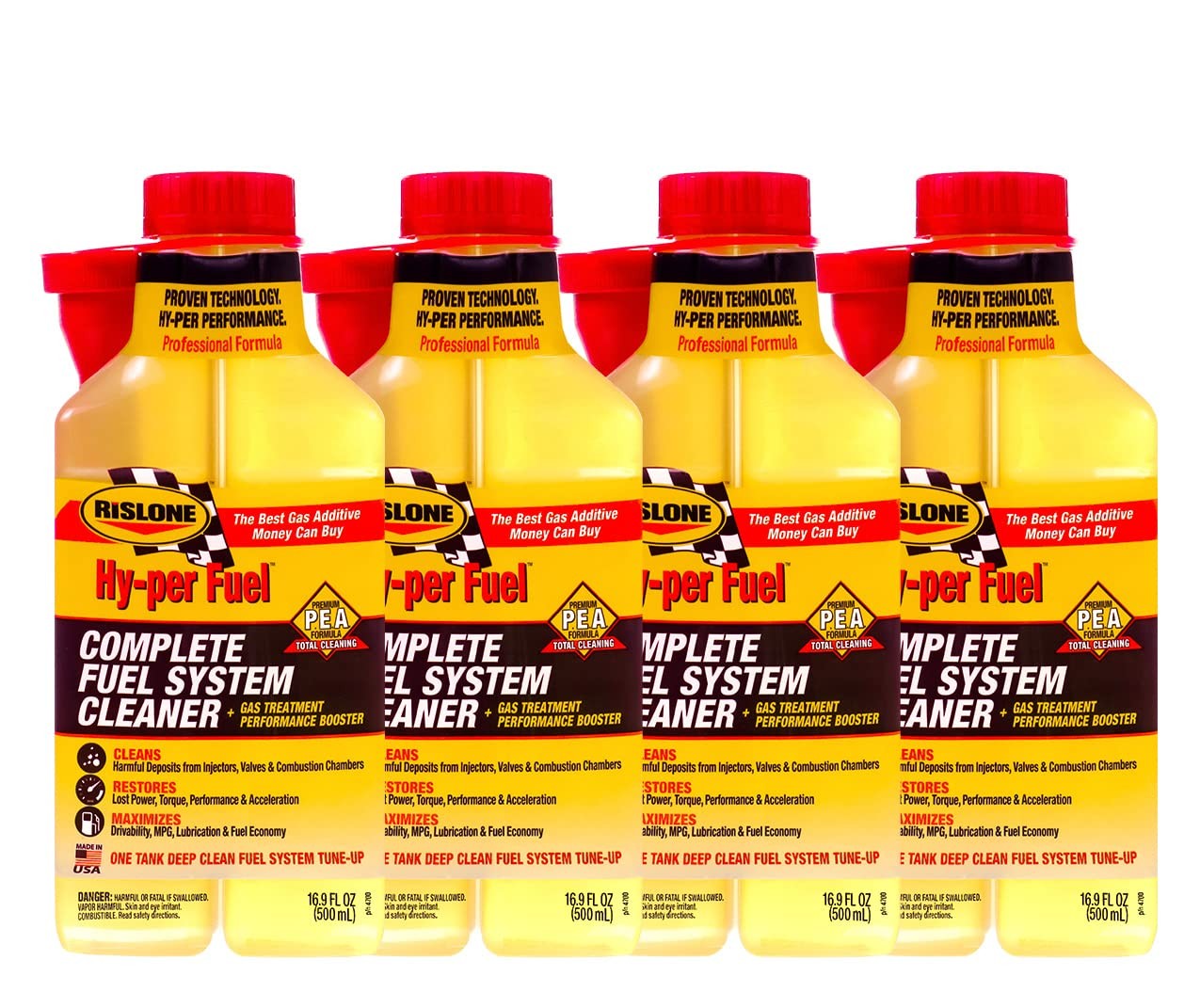 Rislone Hy-per Fuel Complete Fuel System Cleaner Gas Pack of 4