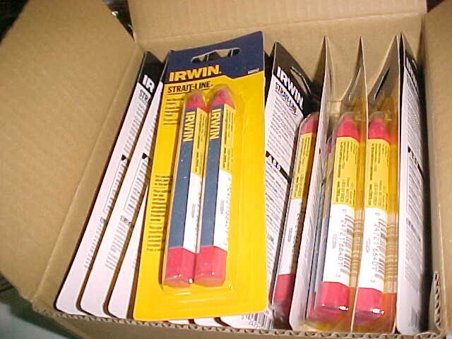 "CLEARANCE" Qty 24 (12 pk's of 2) IRWIN STRAIT-LINE  #666012 RED MARKING CRAYONS