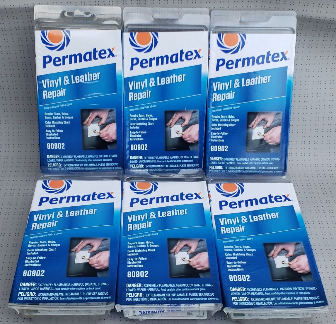 ( Lot of 6 New in the Box) Permatex® 81781 - Ultra™ Vinyl and Leather Repair Kit
